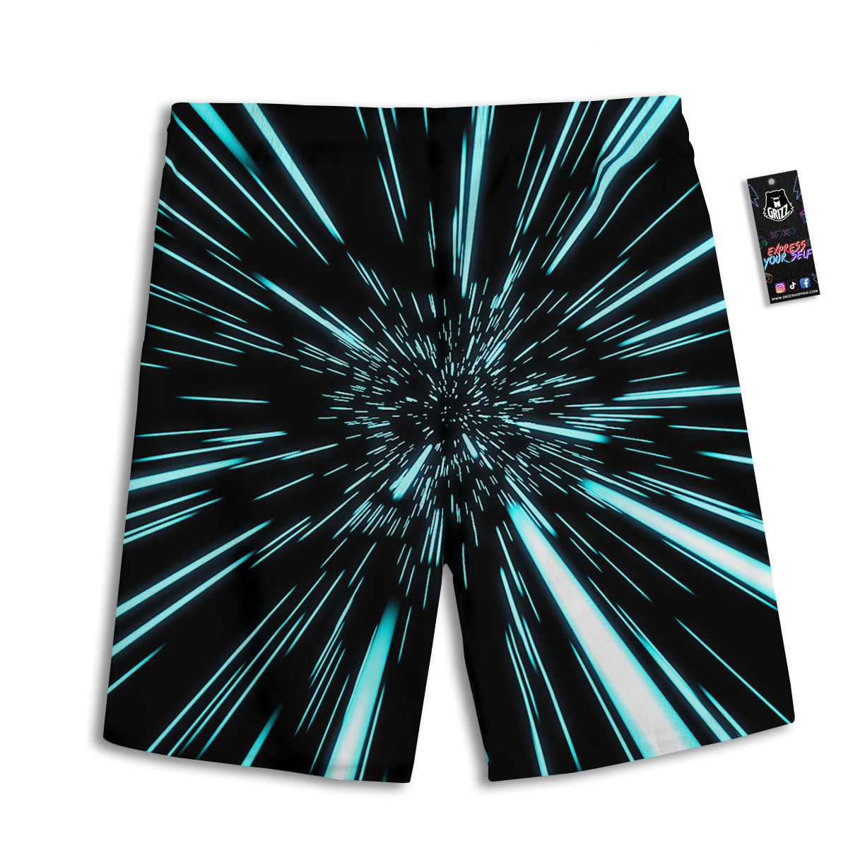 Lights Heart Blue And Pink Print Pattern Men's Athletic Shorts