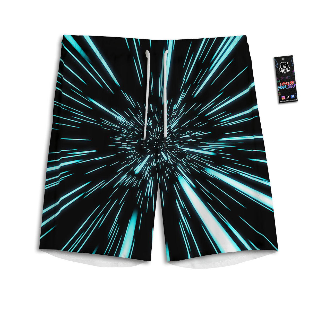 Lights Heart Blue And Pink Print Pattern Men's Athletic Shorts