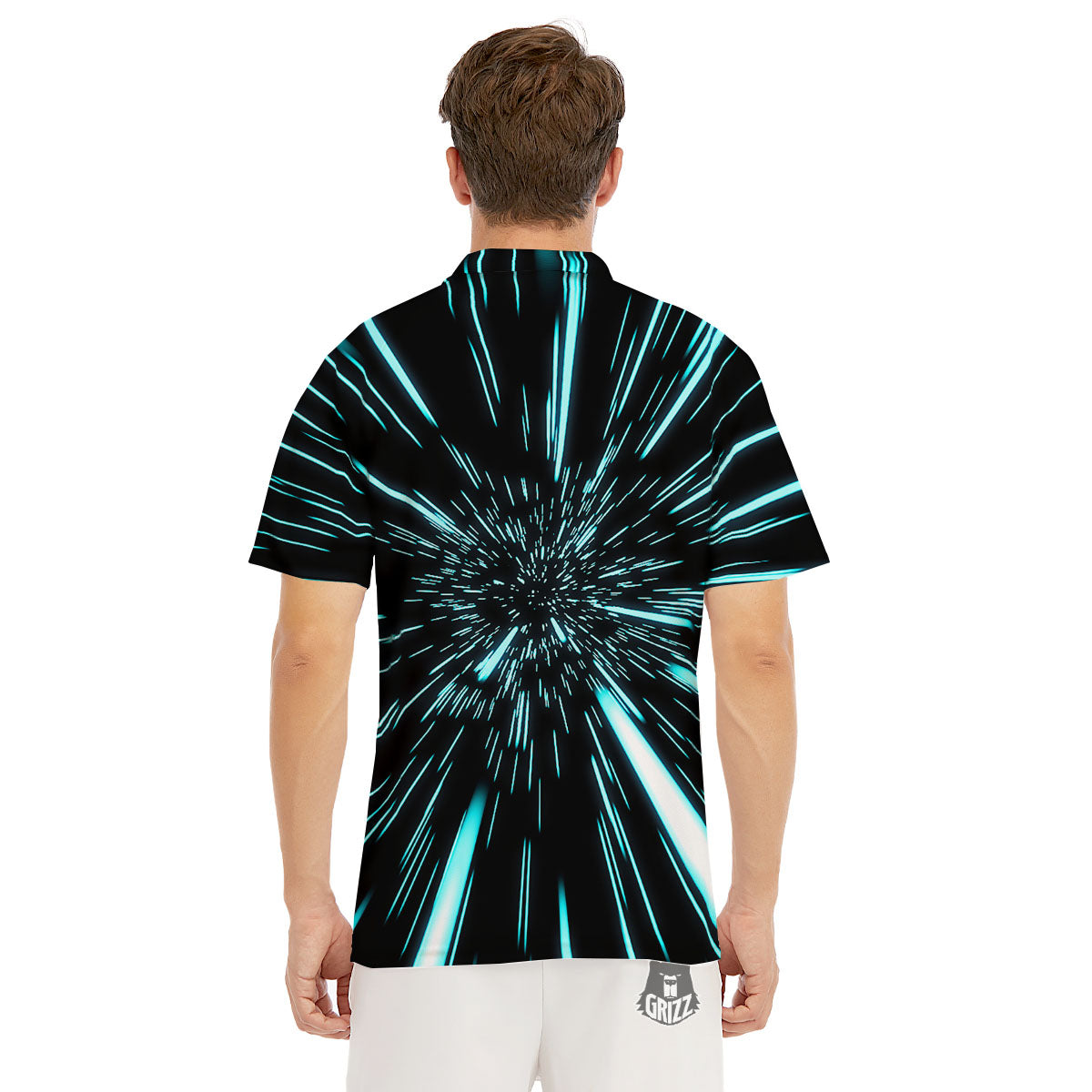 Hyperspace Galaxy Print Men's Golf Shirts-grizzshop