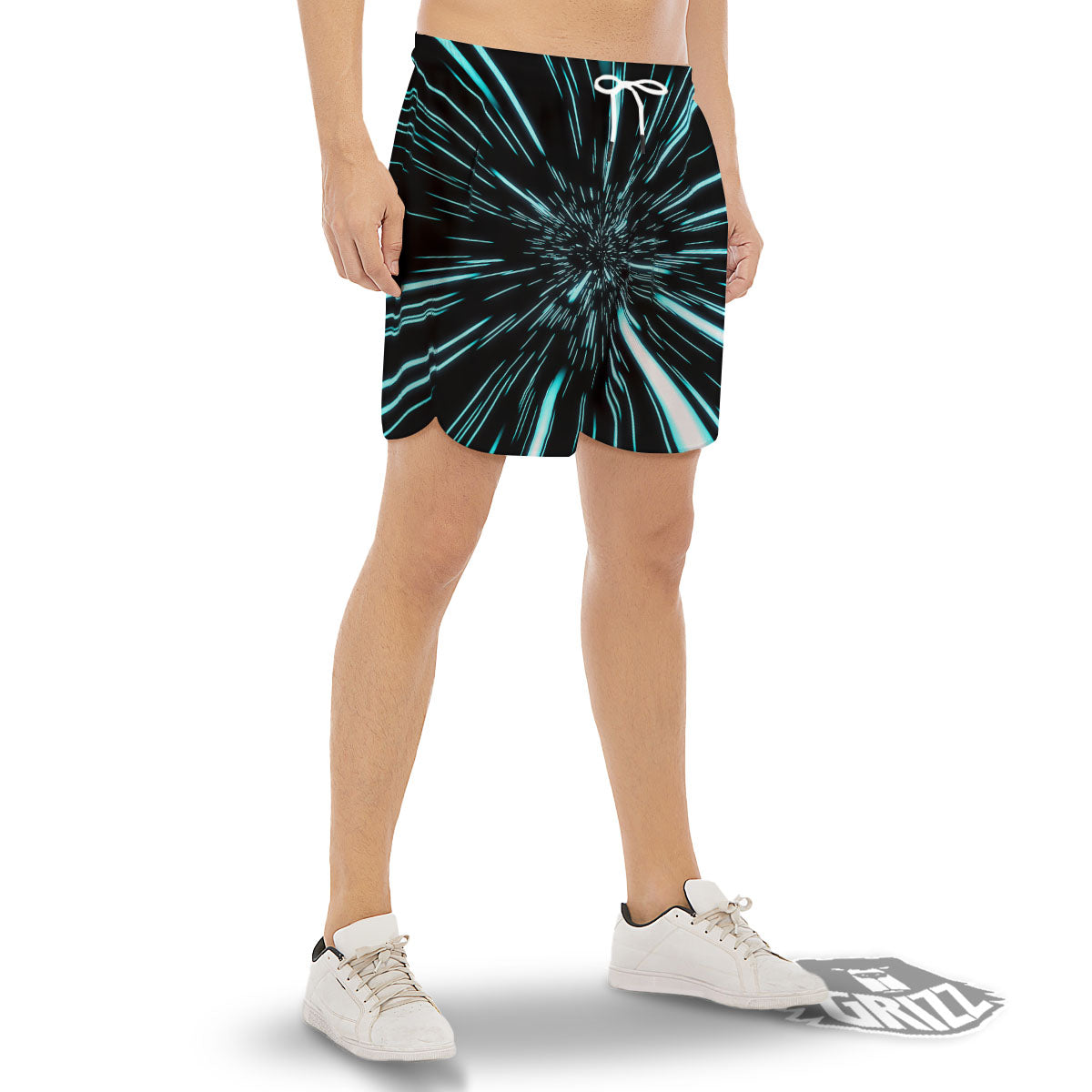 Hyperspace Galaxy Print Men's Gym Shorts-grizzshop