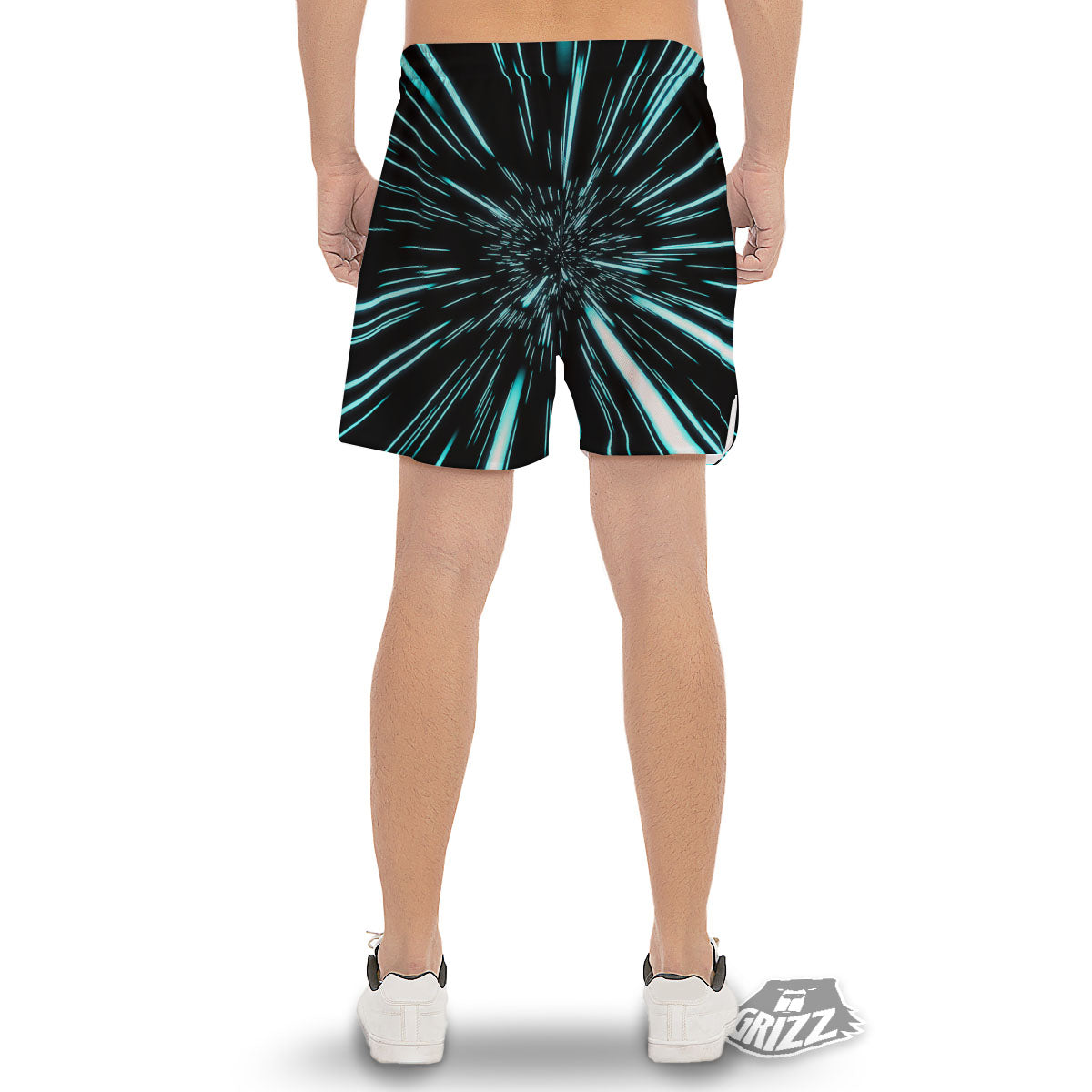 Hyperspace Galaxy Print Men's Gym Shorts-grizzshop