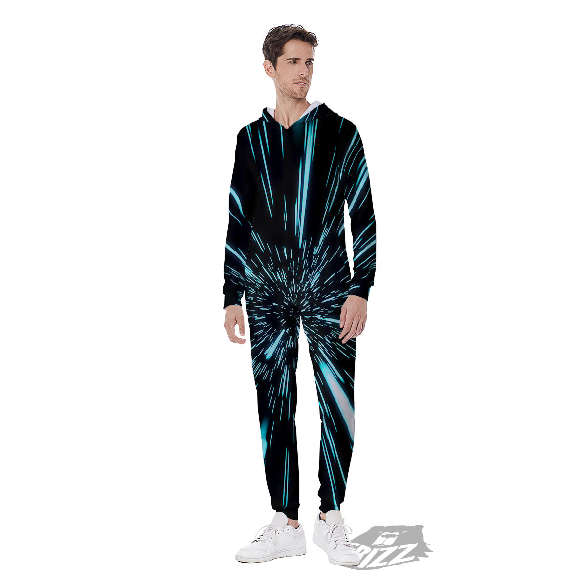 Hyperspace Galaxy Print Men's Jumpsuit-grizzshop