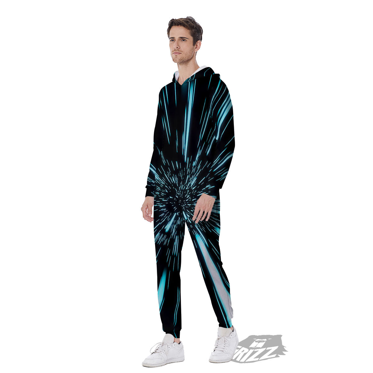 Hyperspace Galaxy Print Men's Jumpsuit-grizzshop