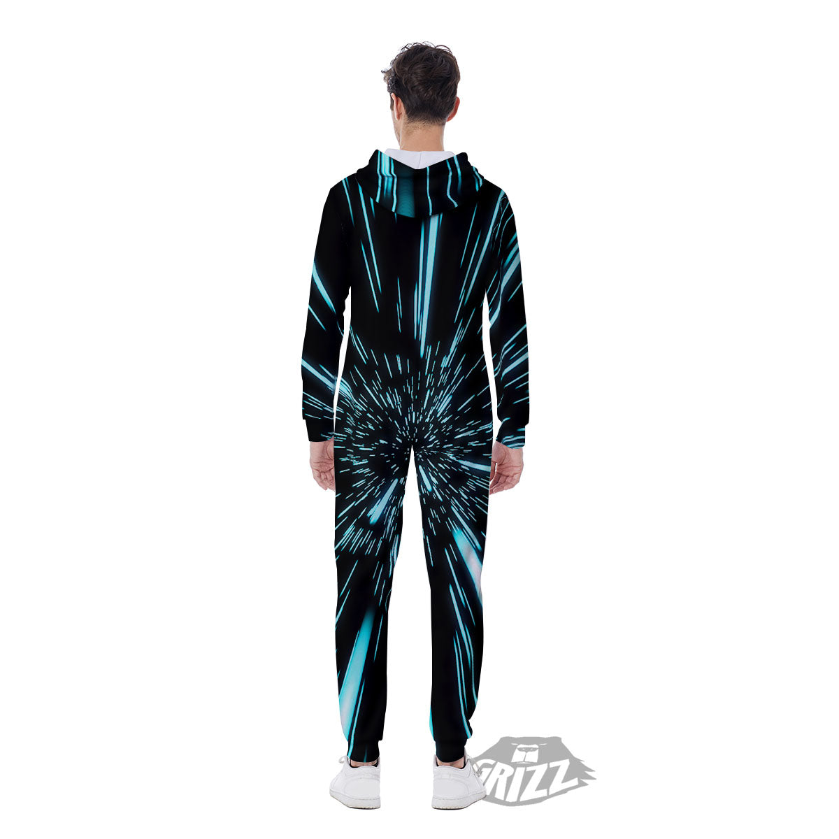 Hyperspace Galaxy Print Men's Jumpsuit-grizzshop