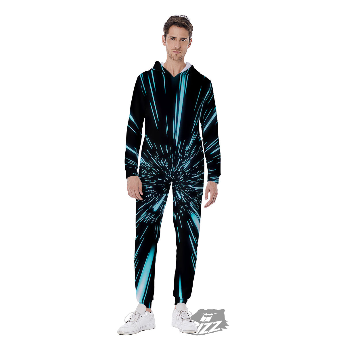 Hyperspace Galaxy Print Men's Jumpsuit-grizzshop