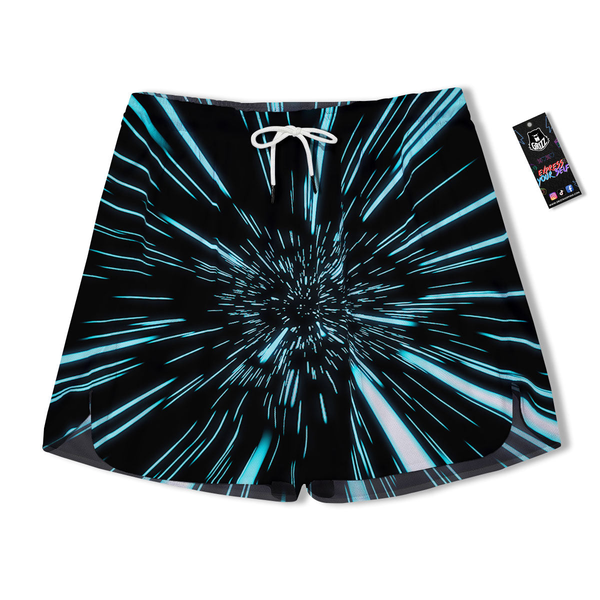 Hyperspace Galaxy Print Men's Running Shorts-grizzshop