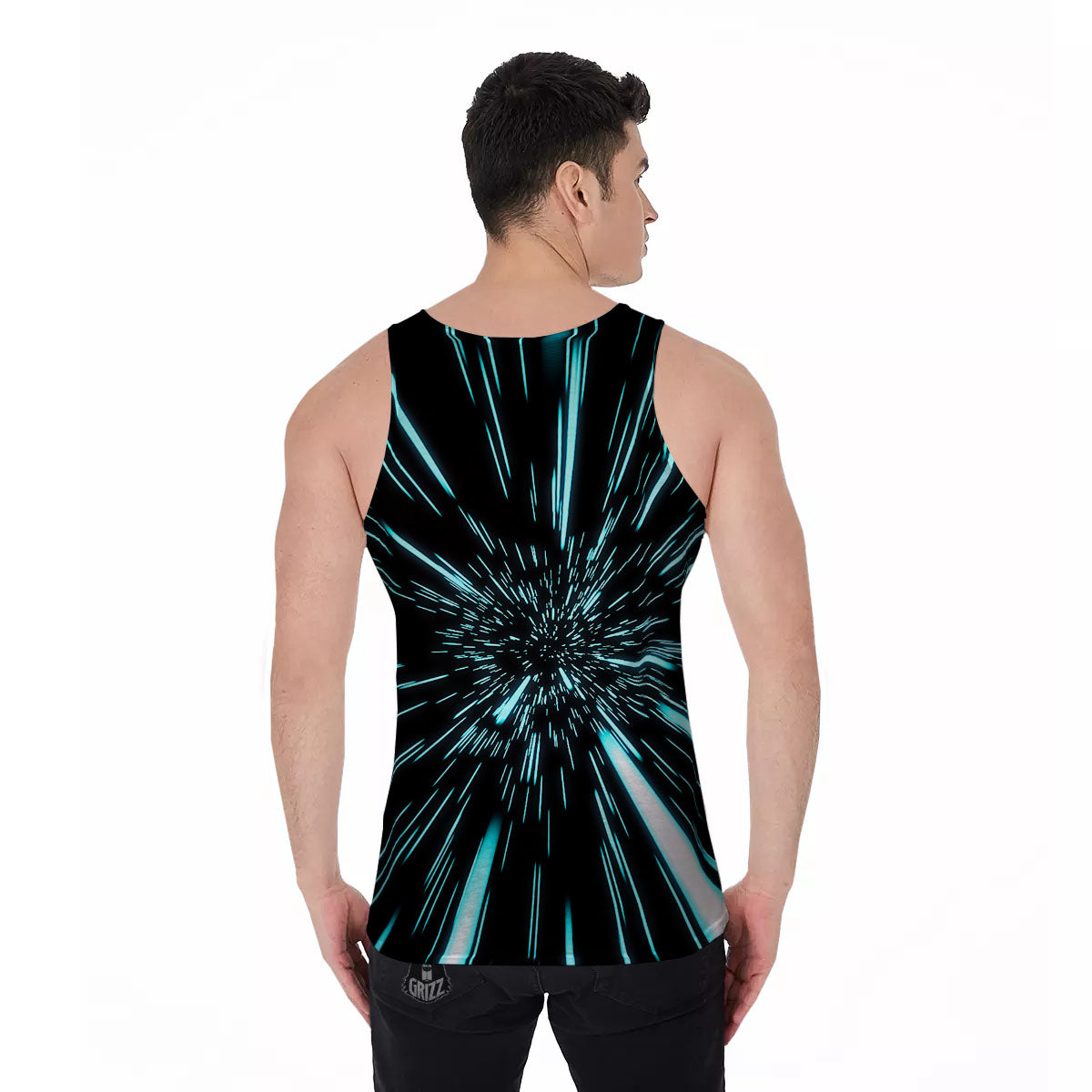 Hyperspace Galaxy Print Men's Tank Top-grizzshop