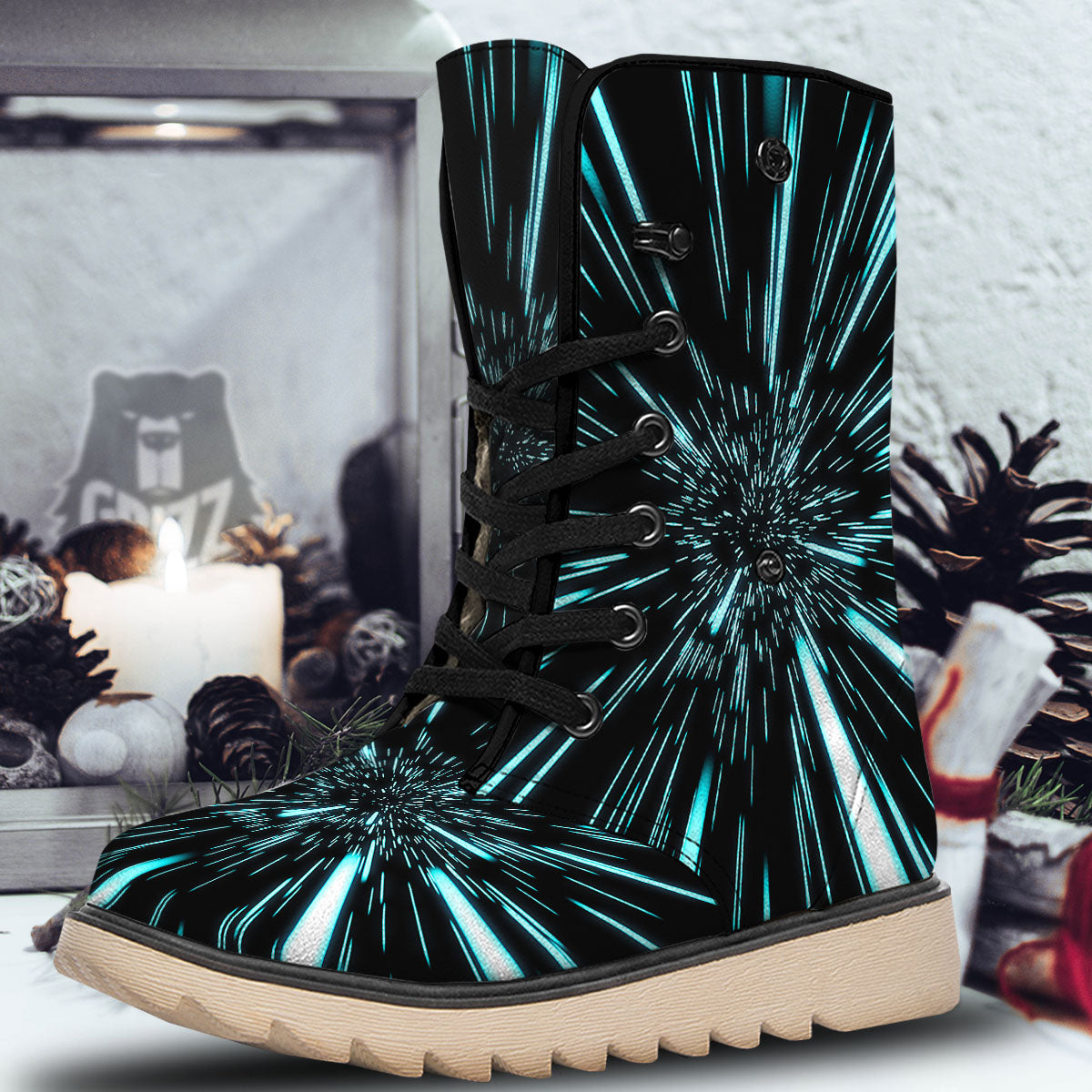 Hyperspace Galaxy Print Snow Boots-grizzshop