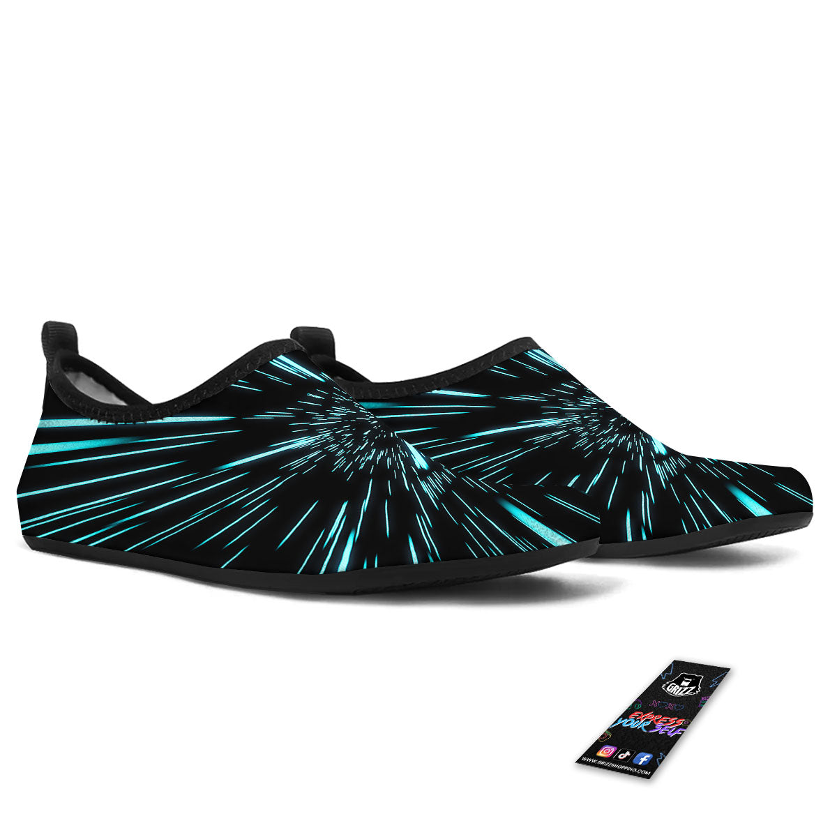 Hyperspace Galaxy Print Water Shoes-grizzshop