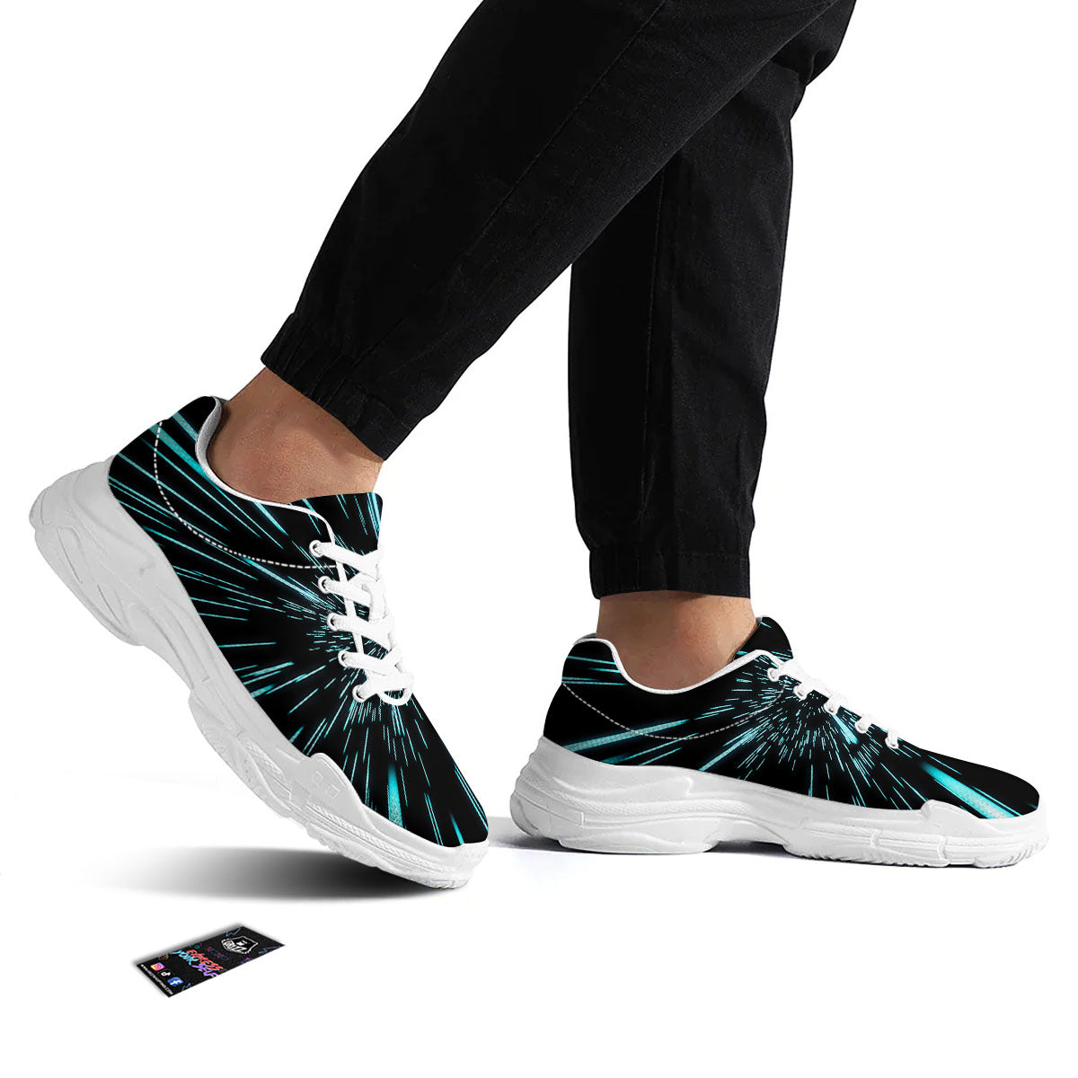 Hyperspace Galaxy Print White Chunky Shoes-grizzshop