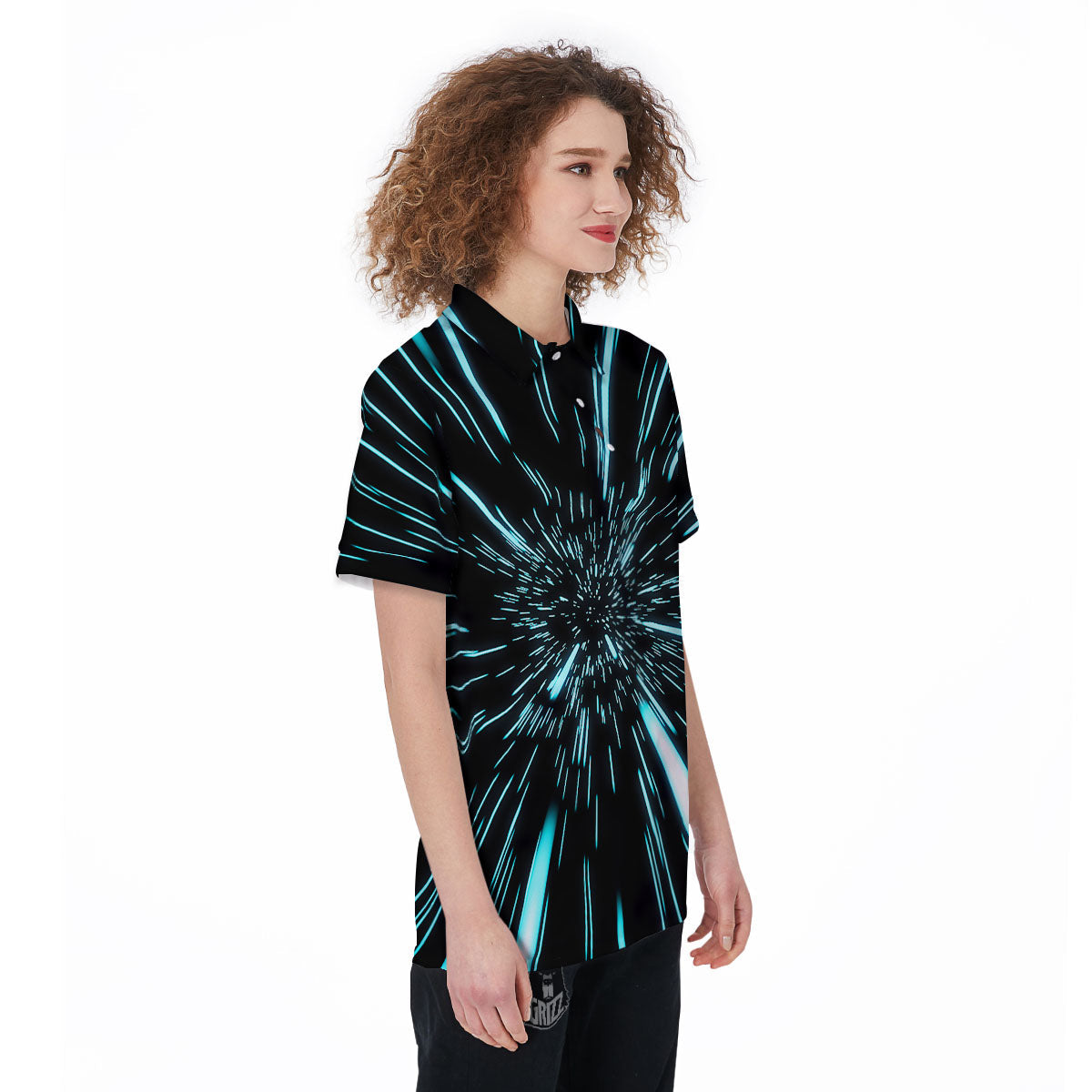 Hyperspace Galaxy Print Women's Golf Shirts-grizzshop