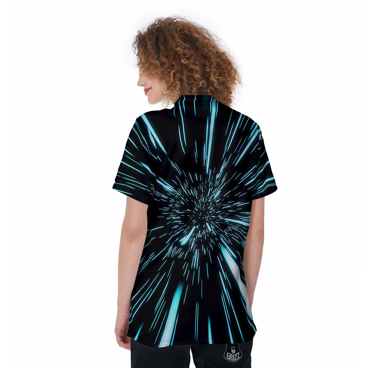 Hyperspace Galaxy Print Women's Golf Shirts-grizzshop