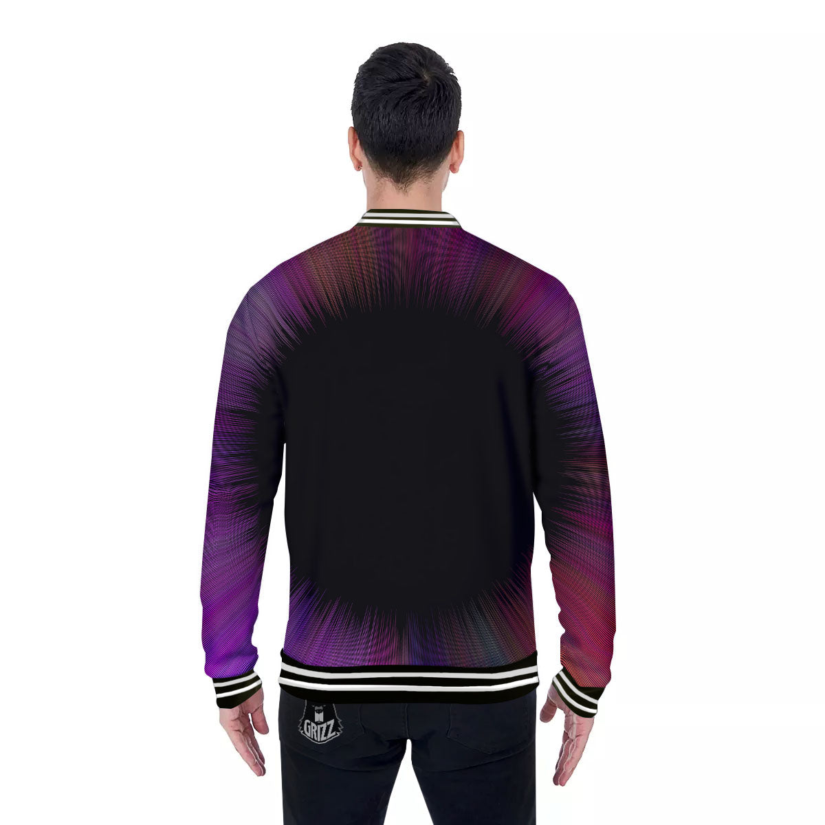 Hyperspace Purple Print Baseball Jacket-grizzshop