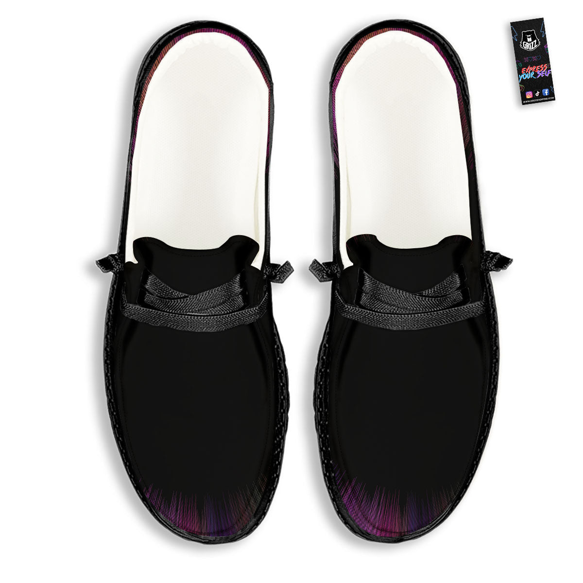 Hyperspace Purple Print Black Loafers-grizzshop