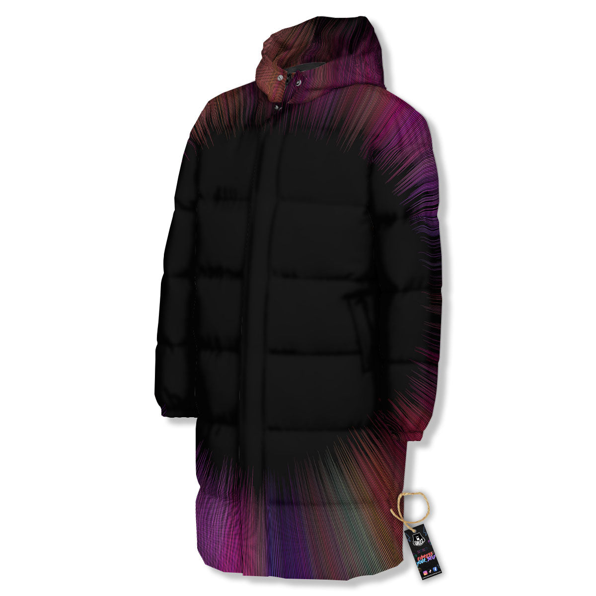 Hyperspace Purple Print Long Down Jacket-grizzshop
