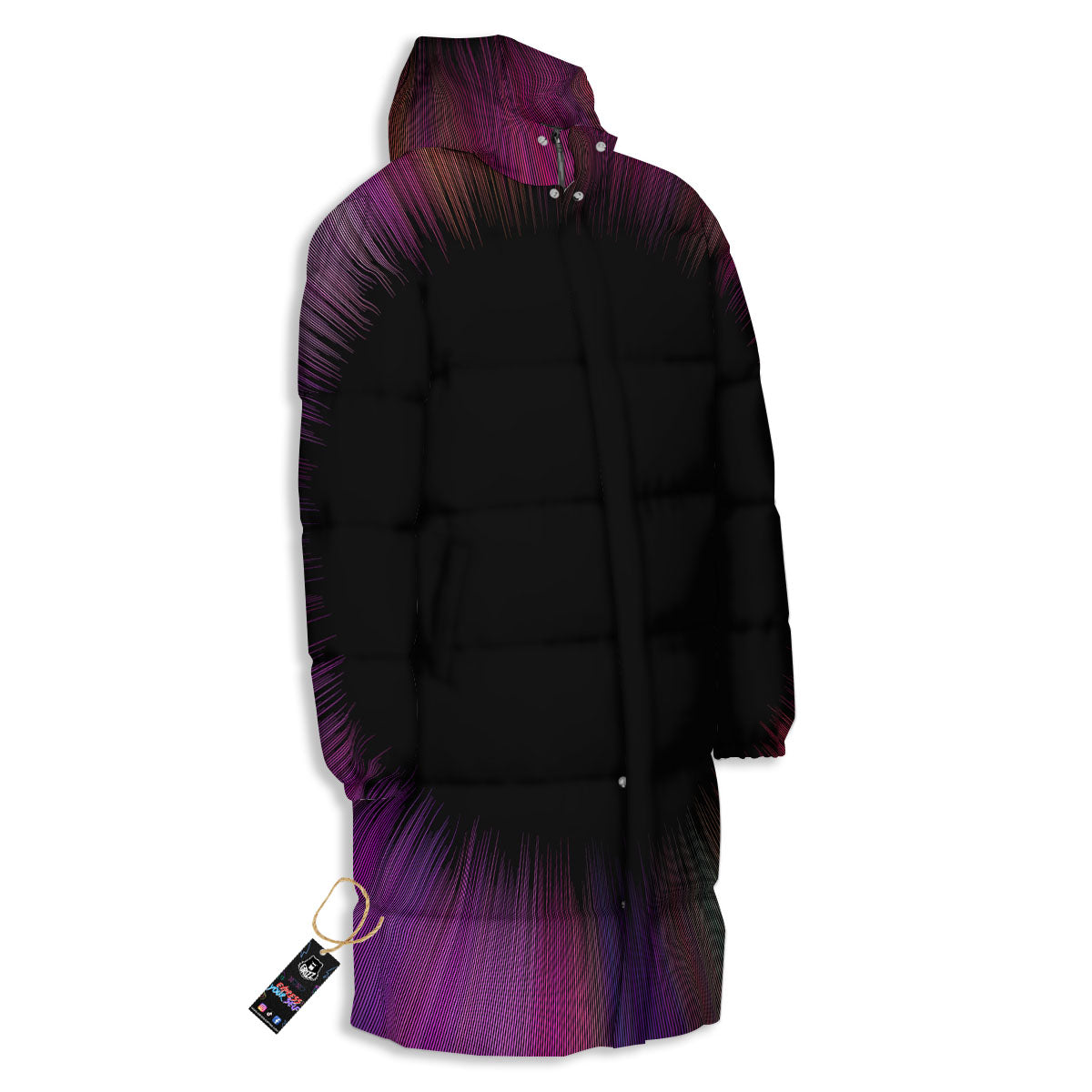 Hyperspace Purple Print Long Down Jacket-grizzshop