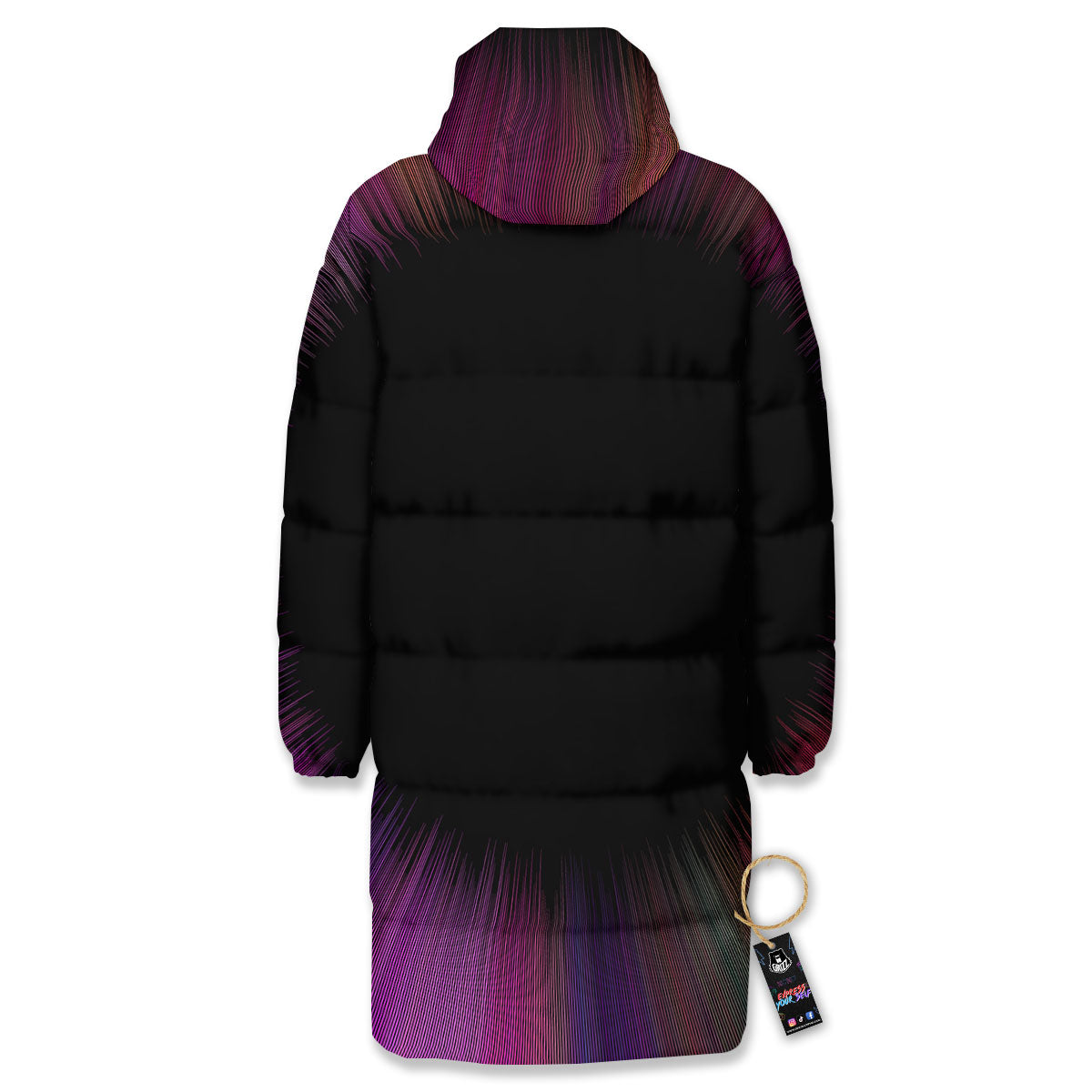 Hyperspace Purple Print Long Down Jacket-grizzshop