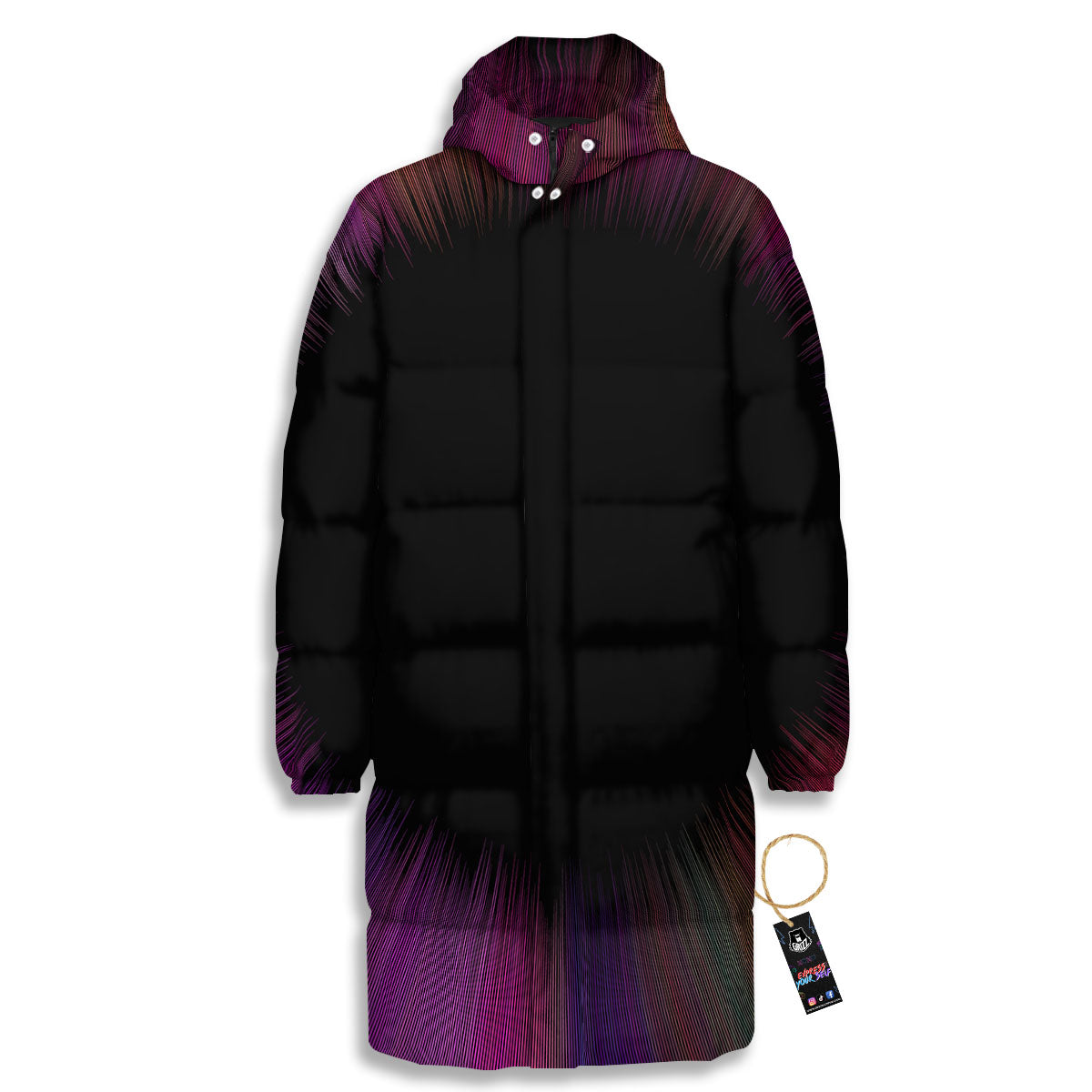 Hyperspace Purple Print Long Down Jacket-grizzshop