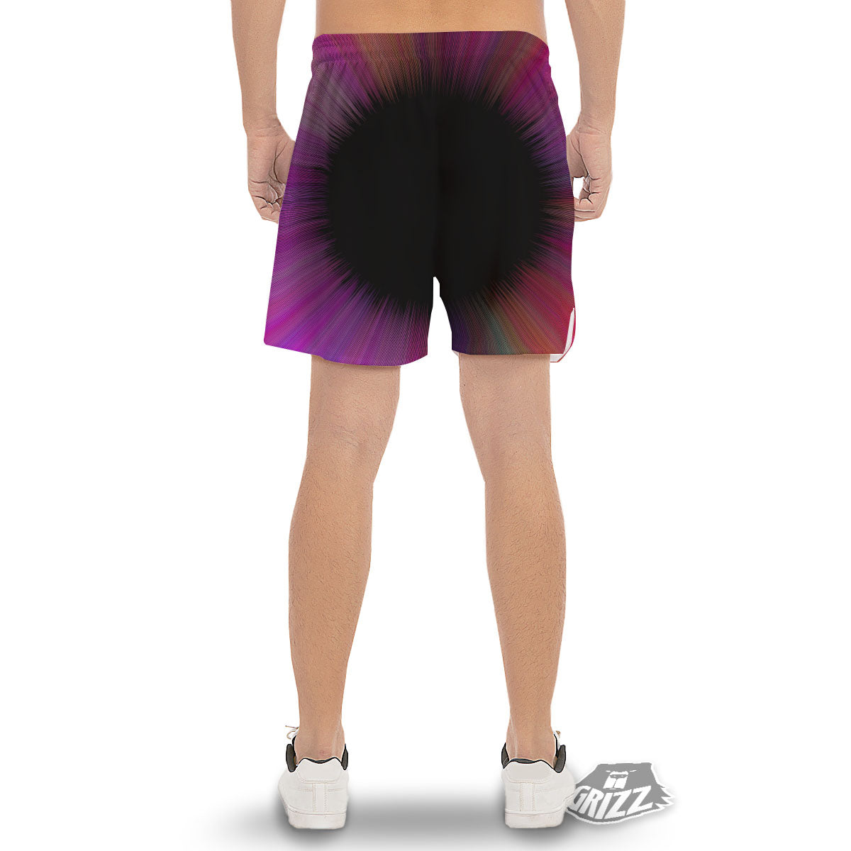 Hyperspace Purple Print Men's Gym Shorts-grizzshop