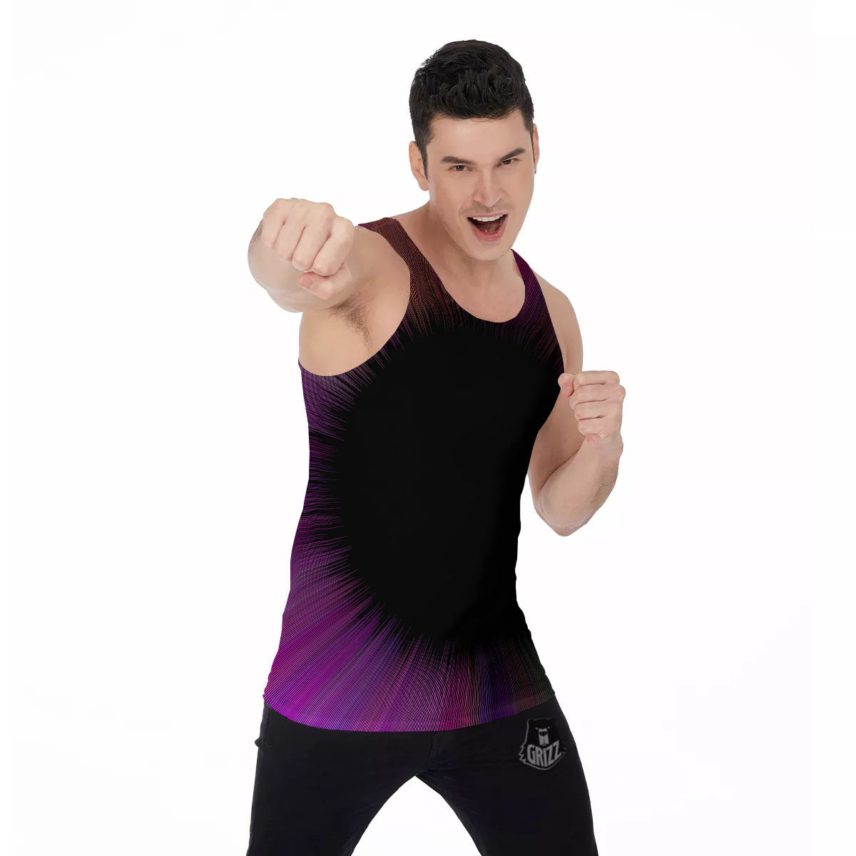 Hyperspace Purple Print Men's Tank Top-grizzshop
