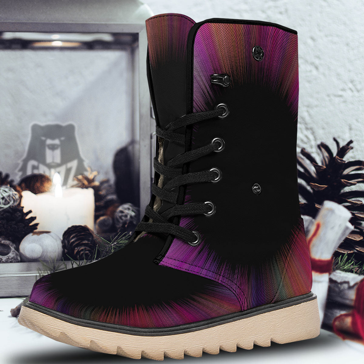 Hyperspace Purple Print Snow Boots-grizzshop