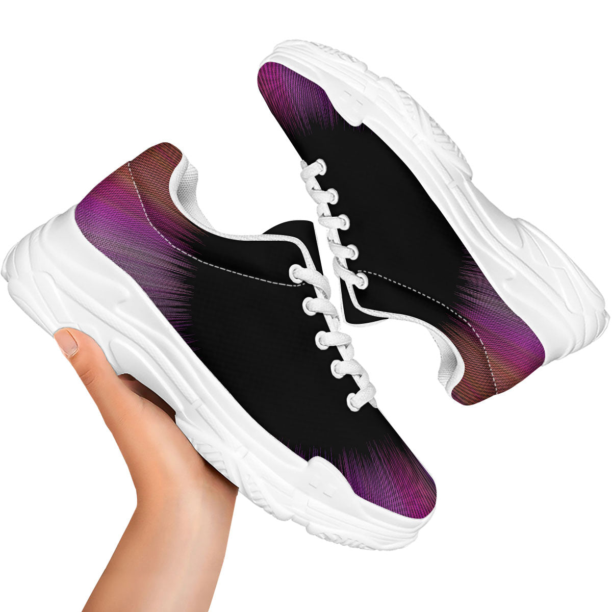 Hyperspace Purple Print White Chunky Shoes-grizzshop