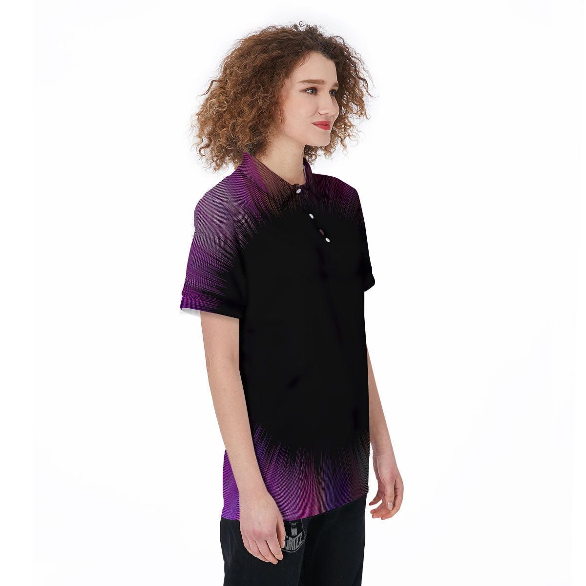 Hyperspace Purple Print Women's Golf Shirts-grizzshop
