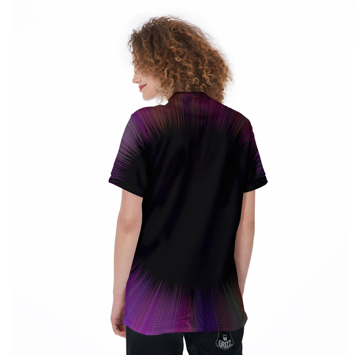 Hyperspace Purple Print Women's Golf Shirts-grizzshop