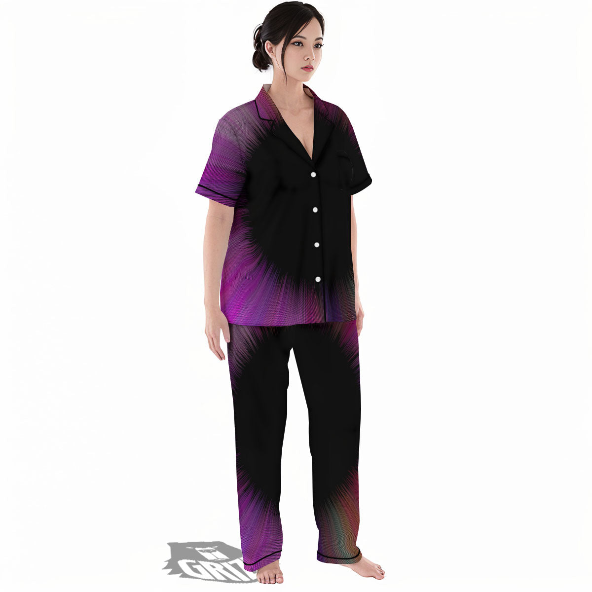 Hyperspace Purple Print Women's Pajamas Set-grizzshop