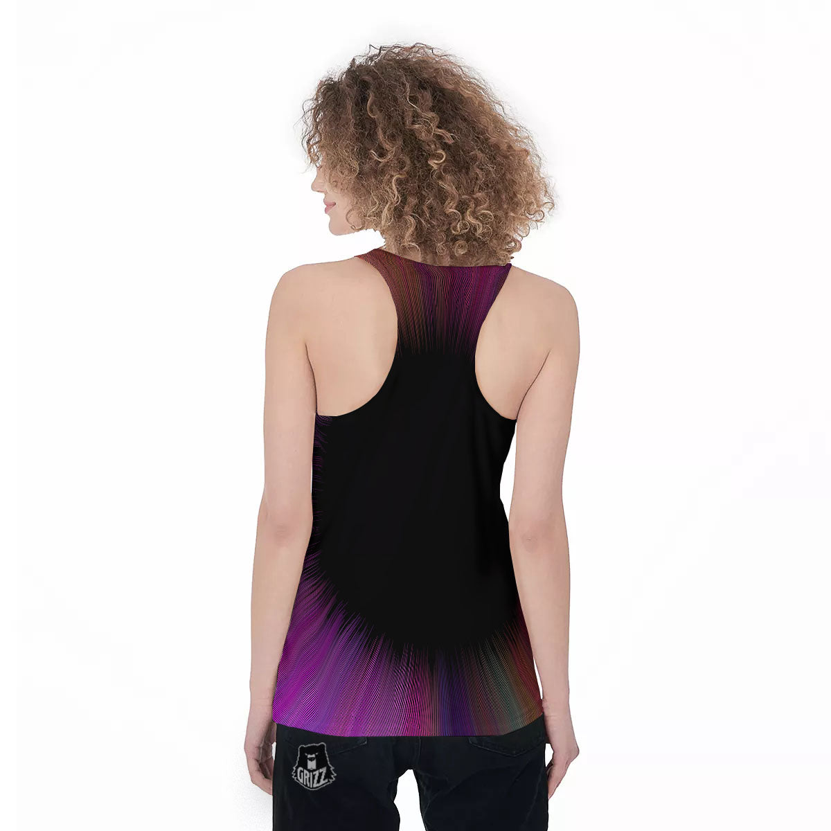 Hyperspace Purple Print Women's Racerback Tank Top-grizzshop
