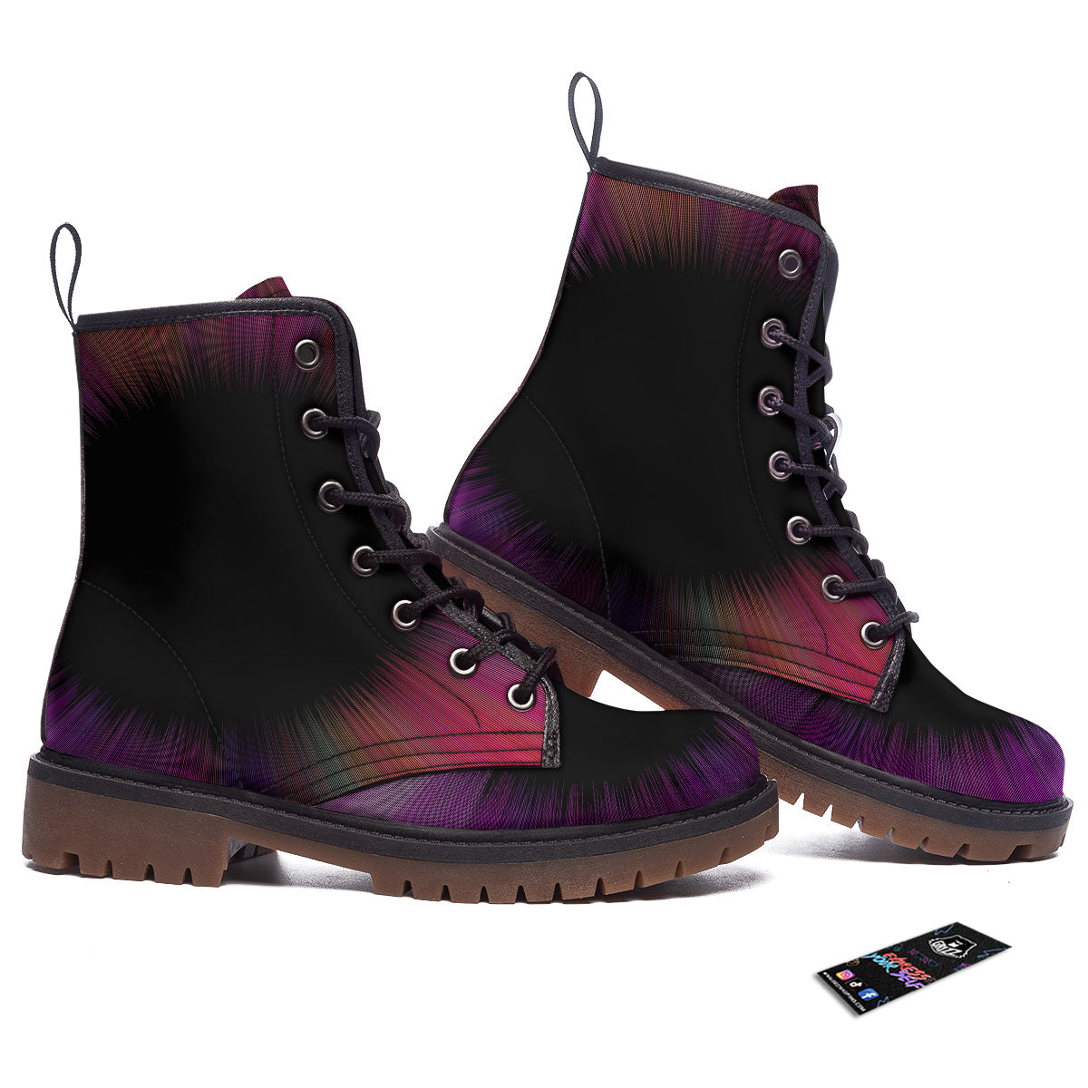 Hyperspace Purple Print Work Boots-grizzshop