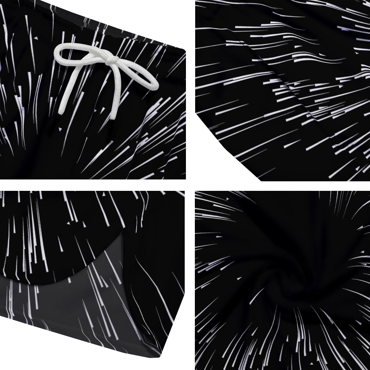 Hyperspace White And Black Print Men's Running Shorts-grizzshop