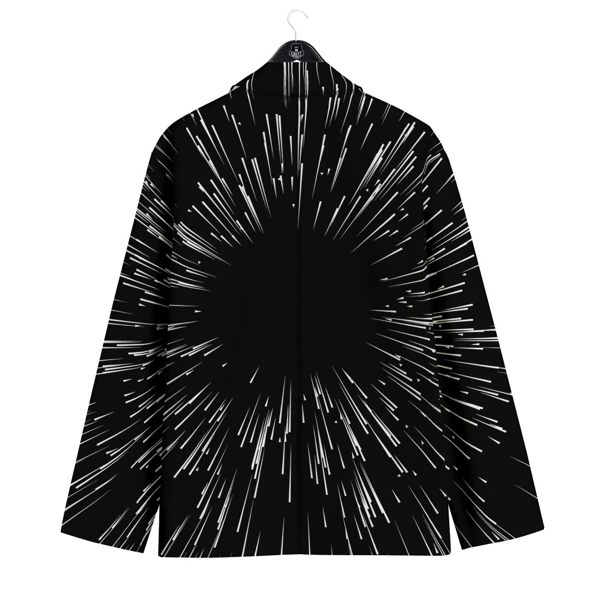 Hyperspace White And Black Print Men's Sport Coat-grizzshop