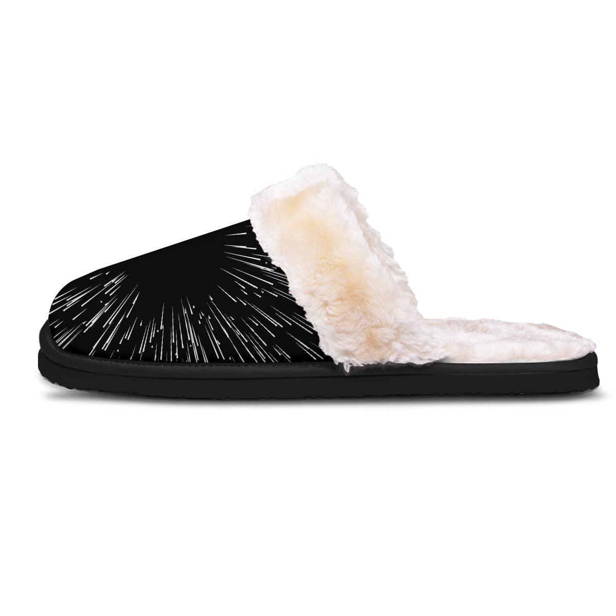 Hyperspace White And Black Print Slippers-grizzshop