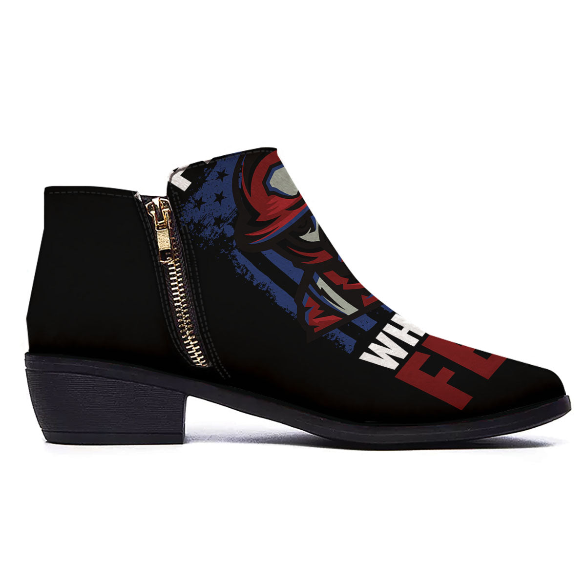 I Fight What You Fear Firefighter Print Ankle Boots-grizzshop
