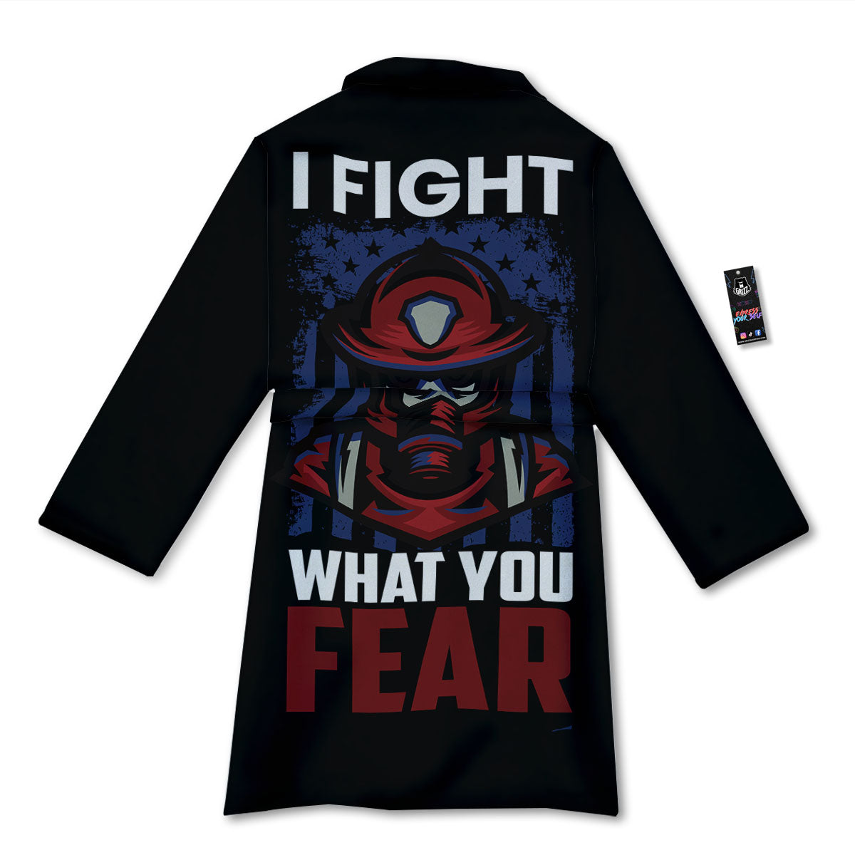 I Fight What You Fear Firefighter Print Bathrobe-grizzshop
