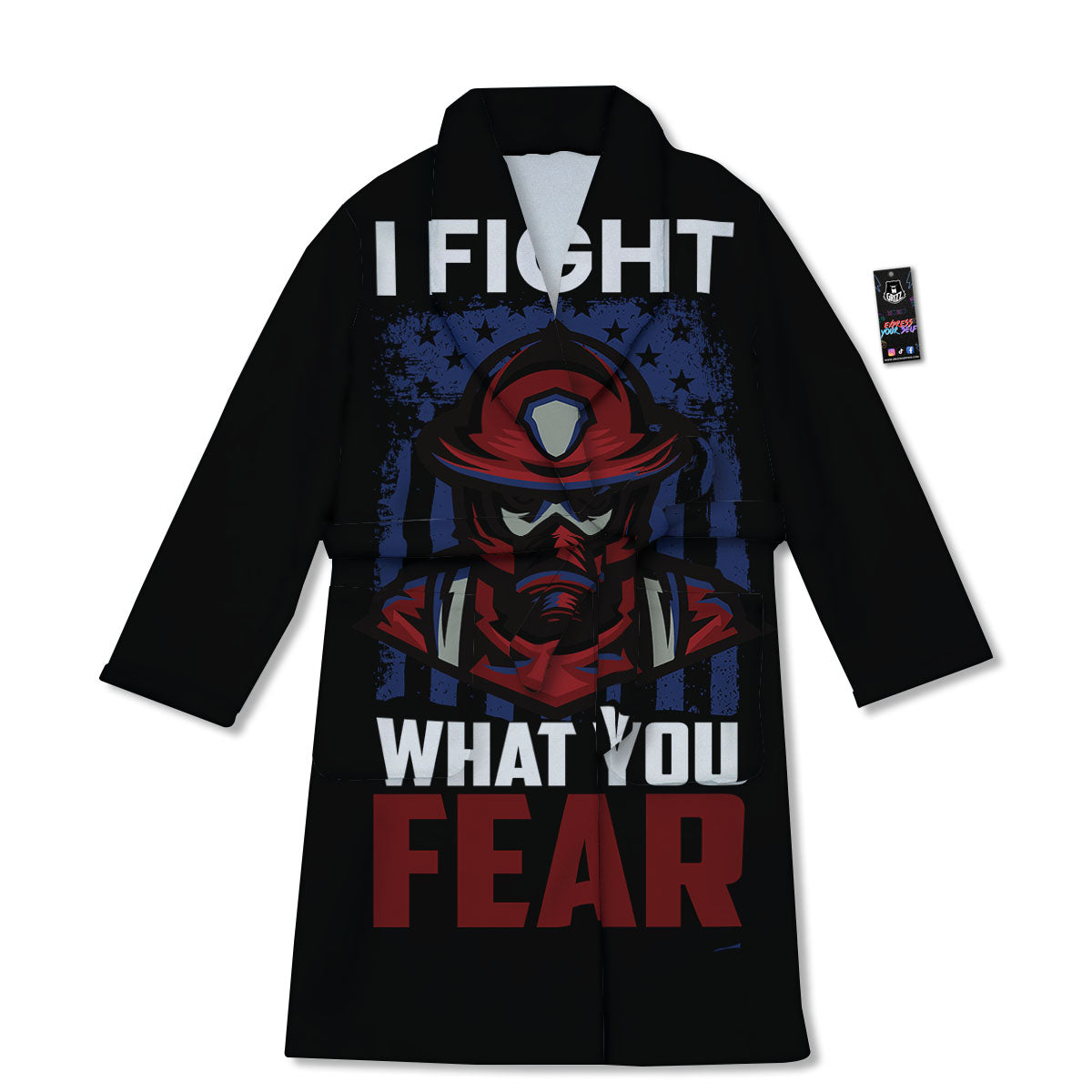 I Fight What You Fear Firefighter Print Bathrobe-grizzshop