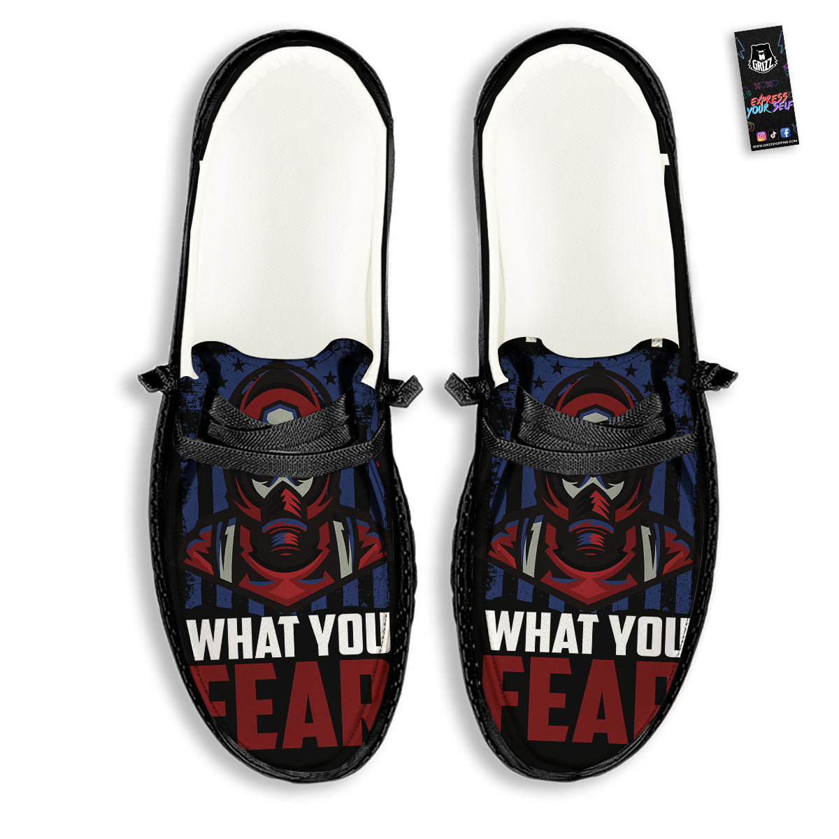 I Fight What You Fear Firefighter Print Black Loafers-grizzshop