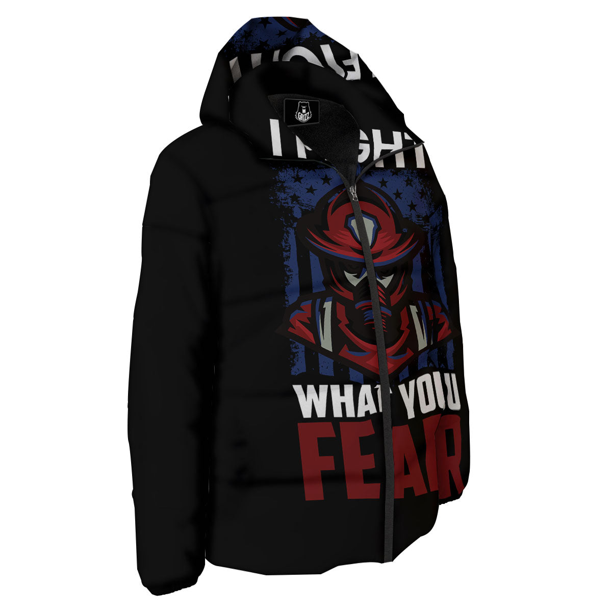I Fight What You Fear Firefighter Print Down Jacket-grizzshop