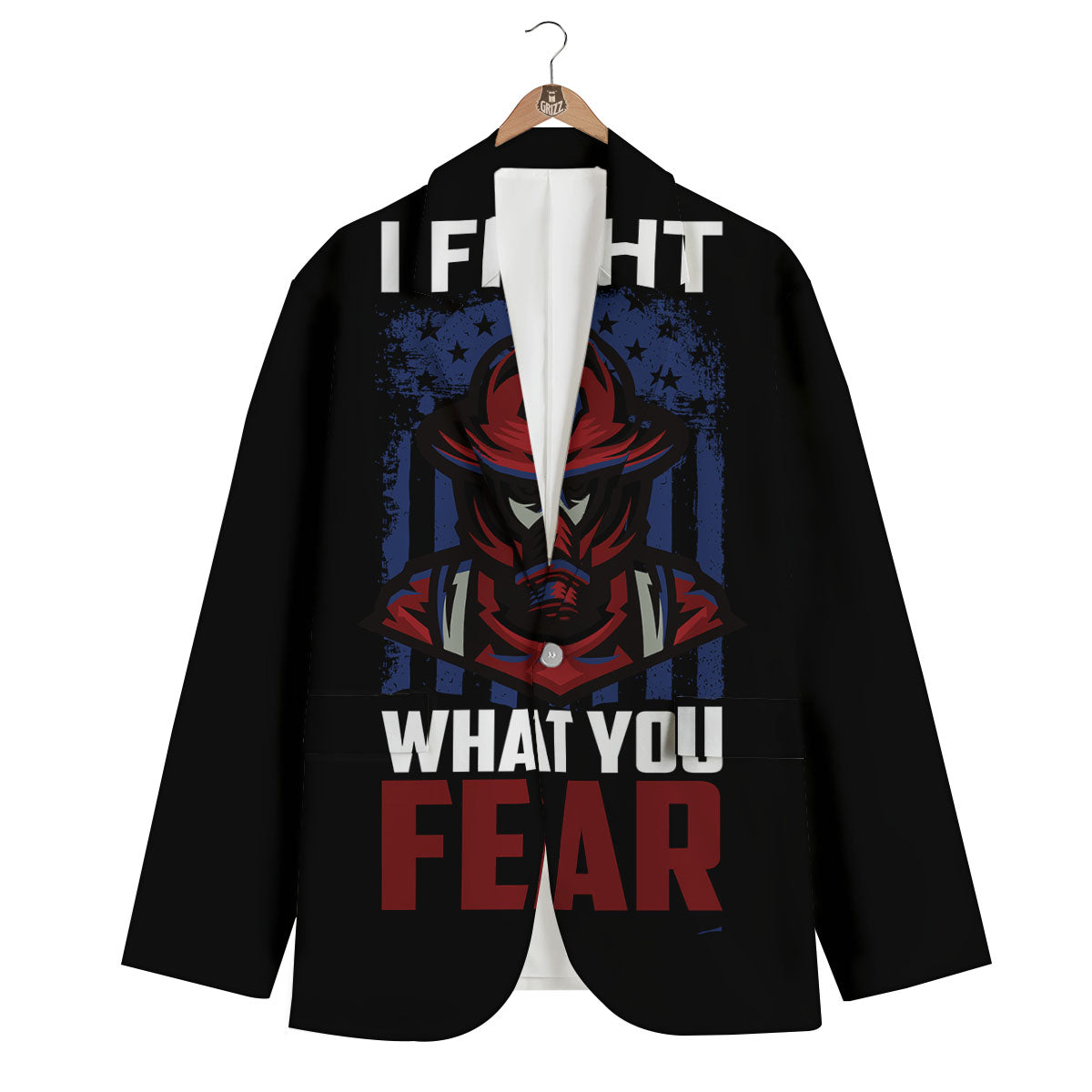 I Fight What You Fear Firefighter Print Men's Blazer-grizzshop