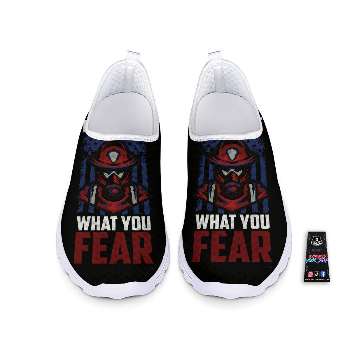 I Fight What You Fear Firefighter Print Nurse Shoes-grizzshop