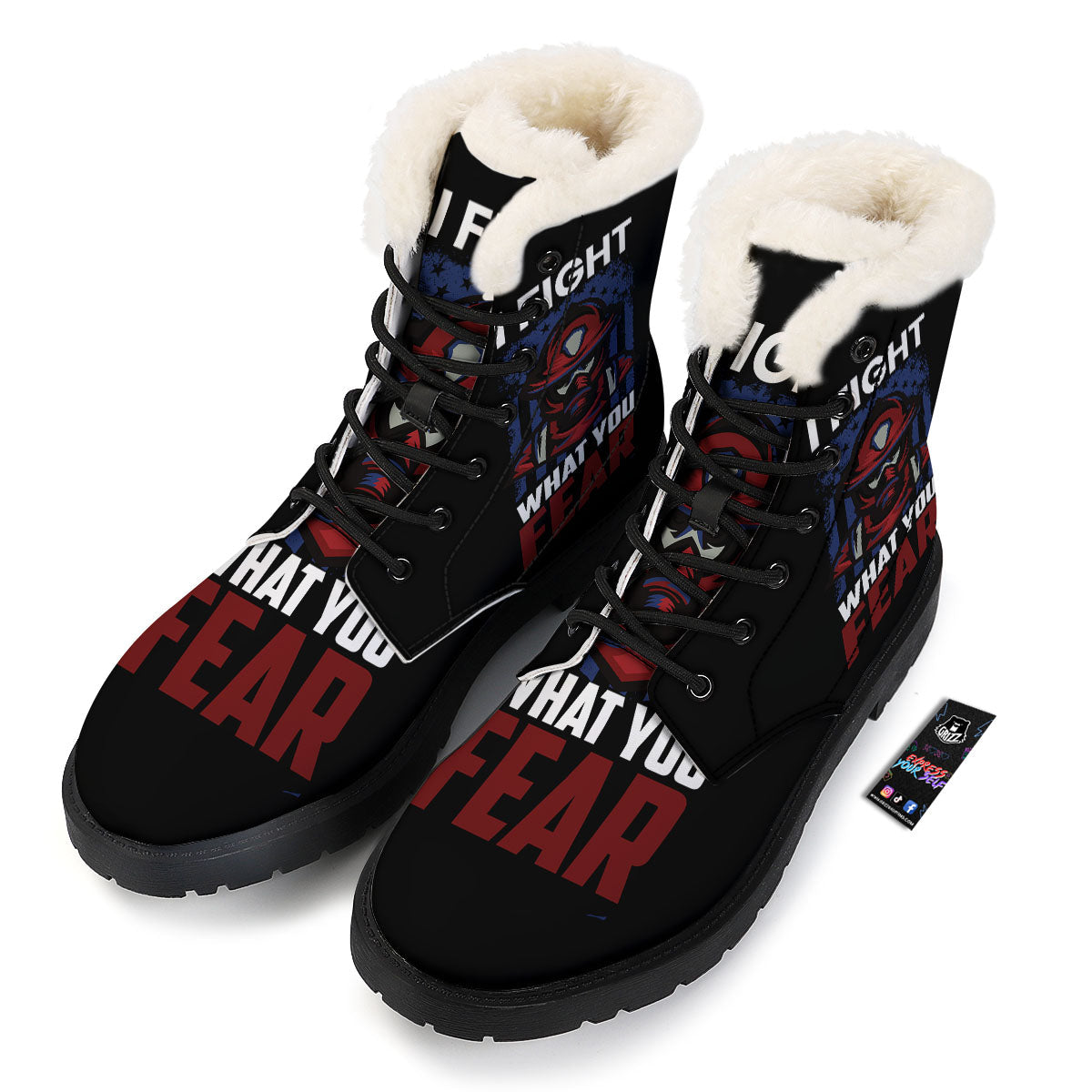 I Fight What You Fear Firefighter Print Winter Boots-grizzshop