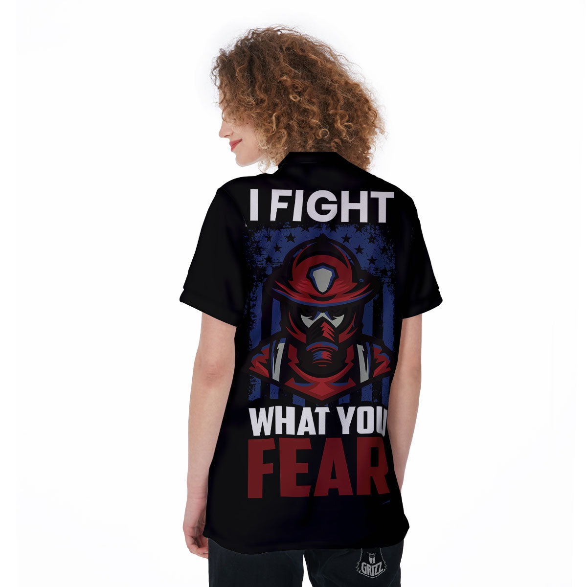 I Fight What You Fear Firefighter Print Women's Golf Shirts-grizzshop