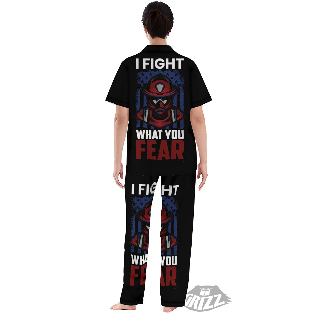 I Fight What You Fear Firefighter Print Women's Pajamas Set-grizzshop
