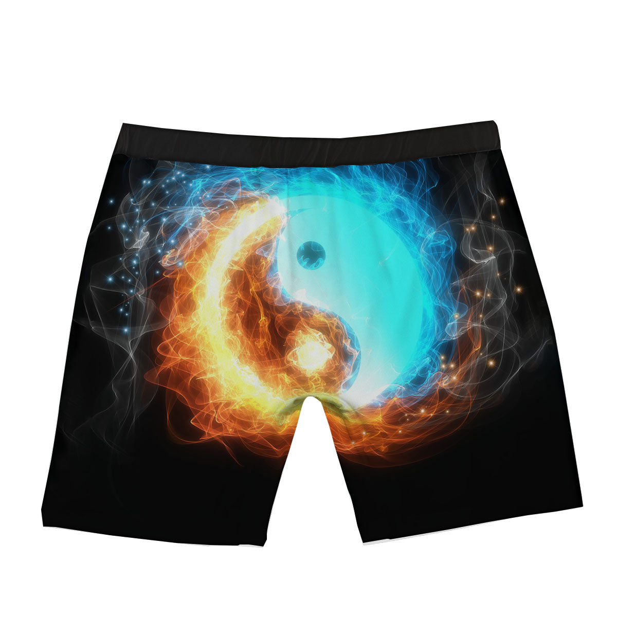 Ice And Fire Sparkle Yin Yang Print Boxer Briefs-grizzshop