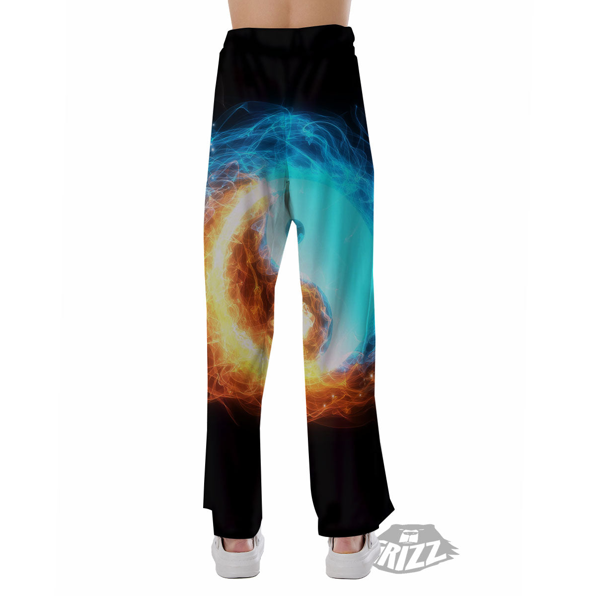 Ice And Fire Sparkle Yin Yang Print Pajama Pants-grizzshop