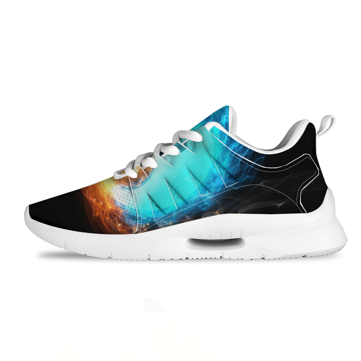 Ice And Fire Sparkle Yin Yang Print Tennis Shoes-grizzshop