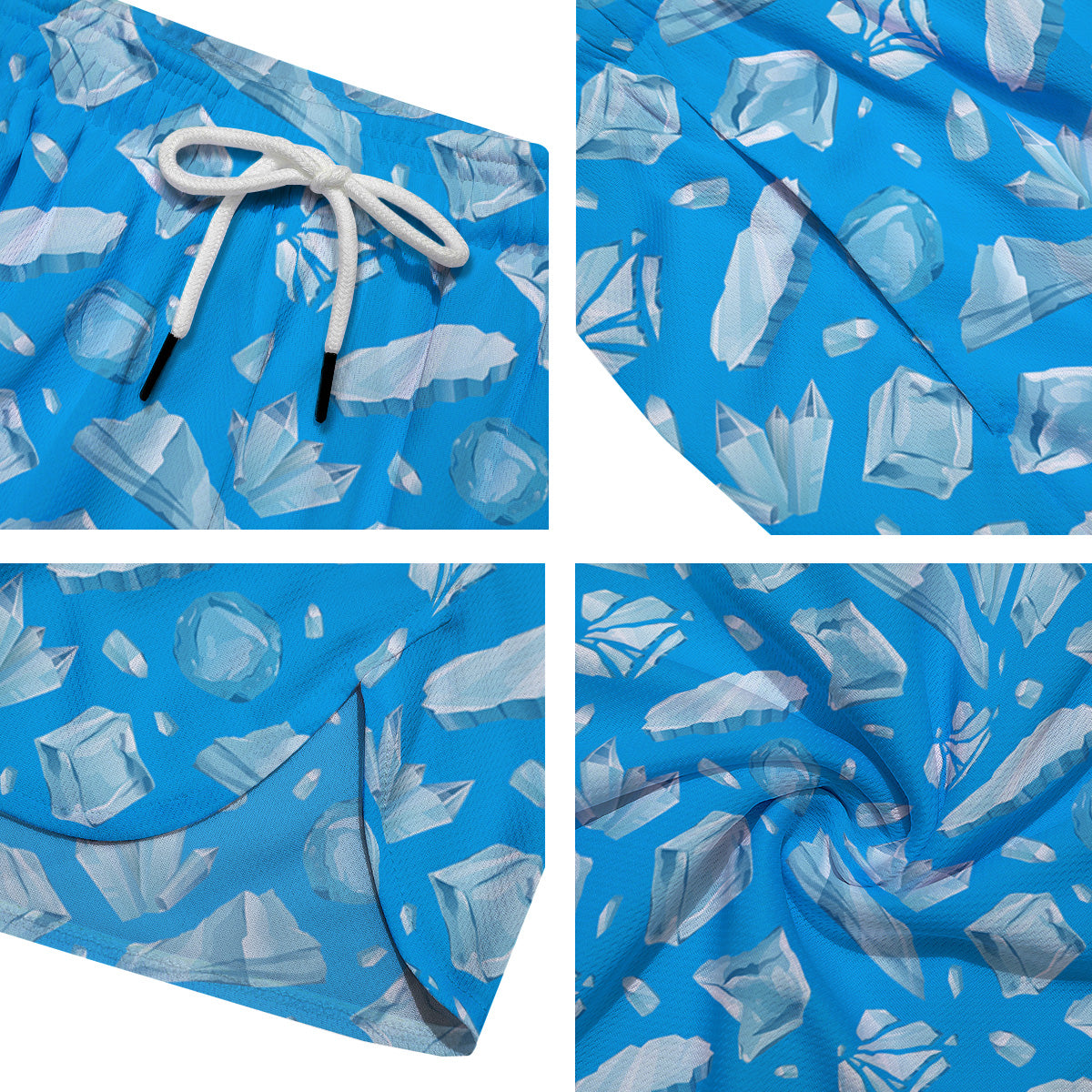 Ice Caps Snowdrifts And Icicles Print Pattern Men's Running Shorts-grizzshop