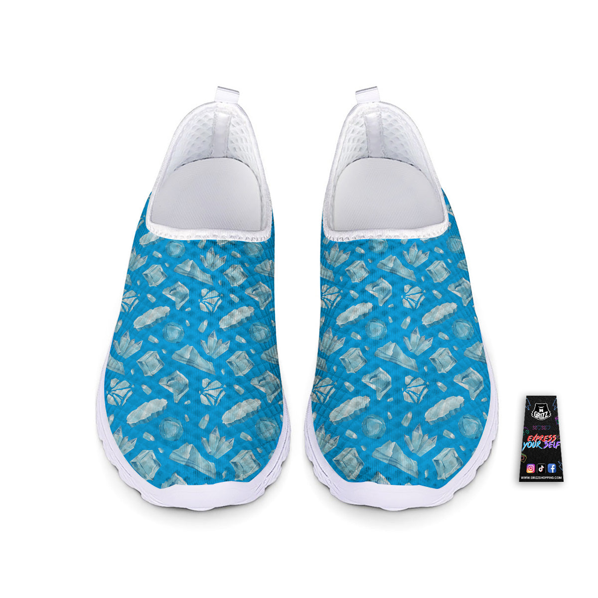 Ice Caps Snowdrifts And Icicles Print Pattern Nurse Shoes-grizzshop
