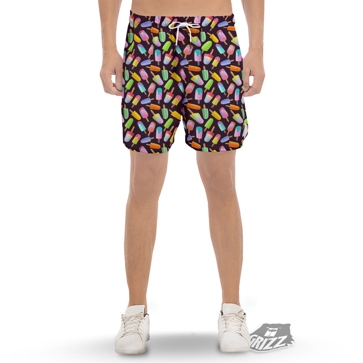 Ice Cream Colorful Print Pattern Men's Gym Shorts-grizzshop